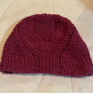 Hand Knit Pink Beanie